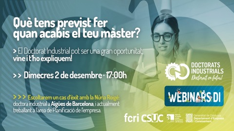 Nou webinar per estudiants de màster; els beneficis d’un Doctorat Industrial